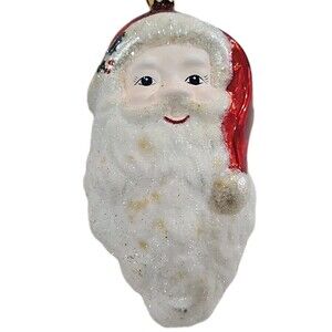 Santa’s Best Santa Christmas Ornament 7” Vintage Large Head Bearded HoHoHo